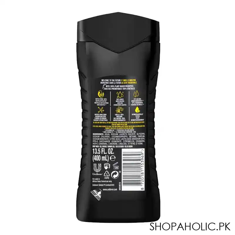 Axe Africa Squeezed Mandarin & Sandalwood Scent 3-In-1 Body, Face & Hair Wash, 400ml - Image 3