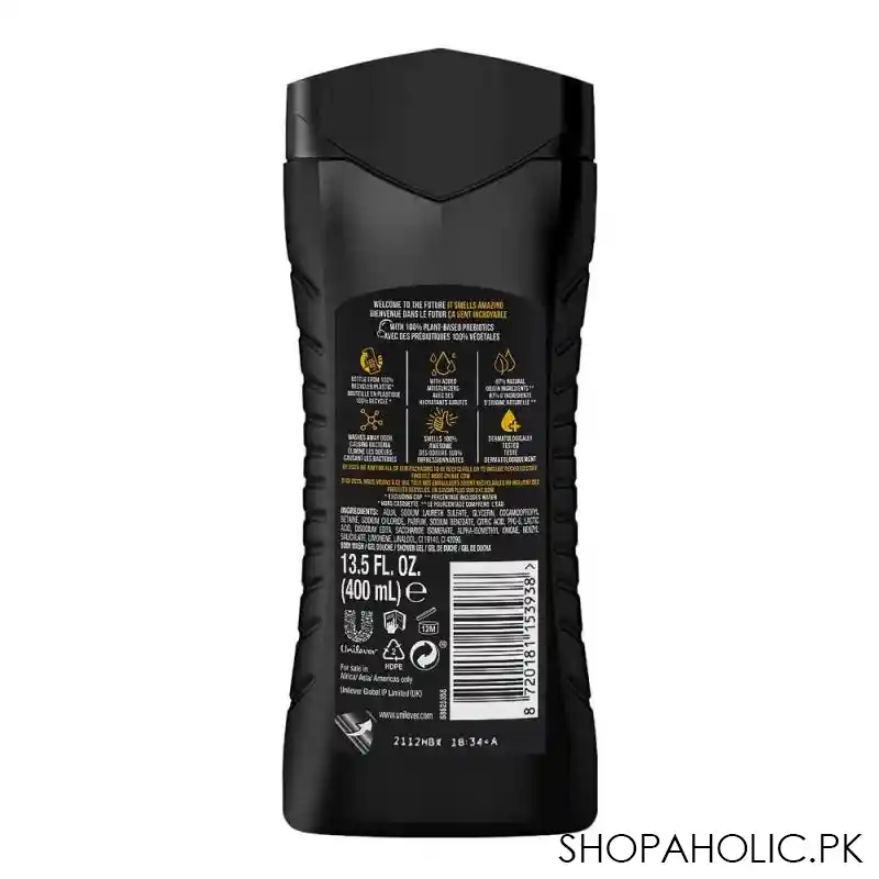 axe black frozen pear & cedar wood scent 3 in 1 body, face & hair wash, 400ml image2