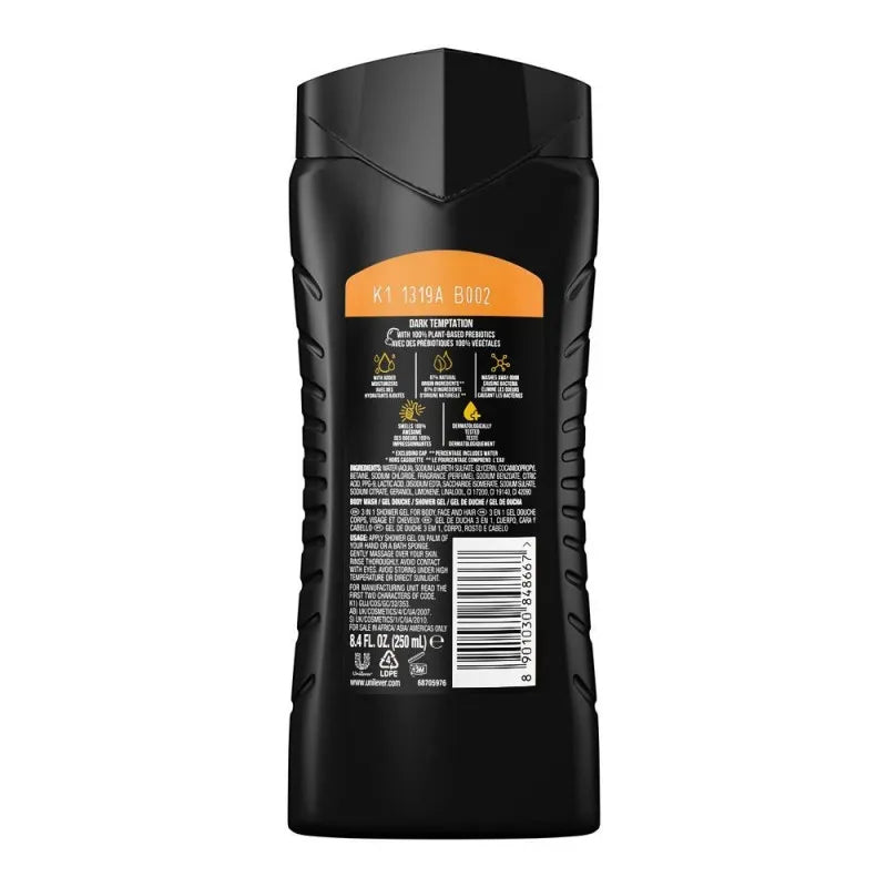 axe dark temptaion dark chocolate scent, 3in1 shower gel, 250ml image2