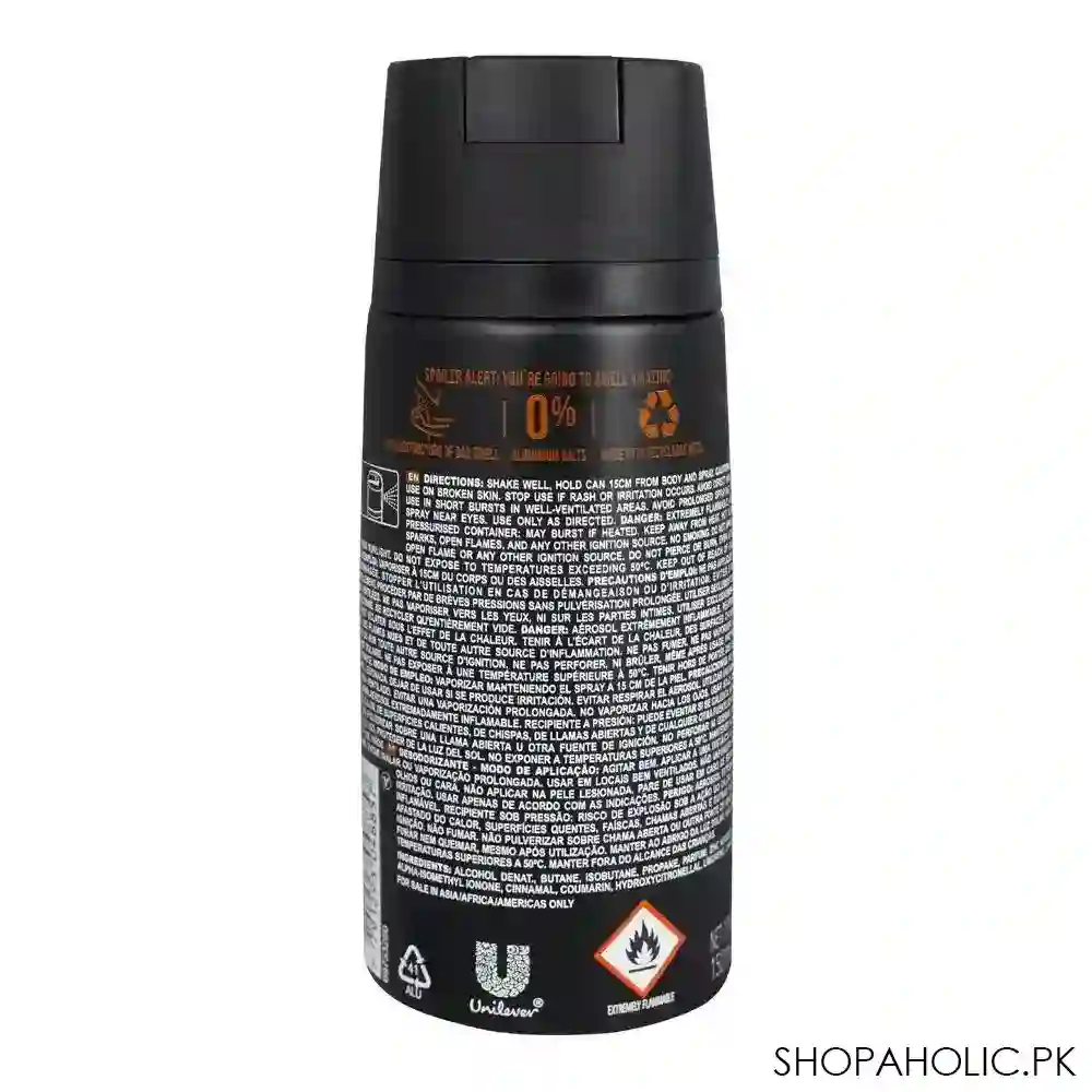 axe leather & cookies 48h non stop fresh deodorant body spray, for men, 150ml image2