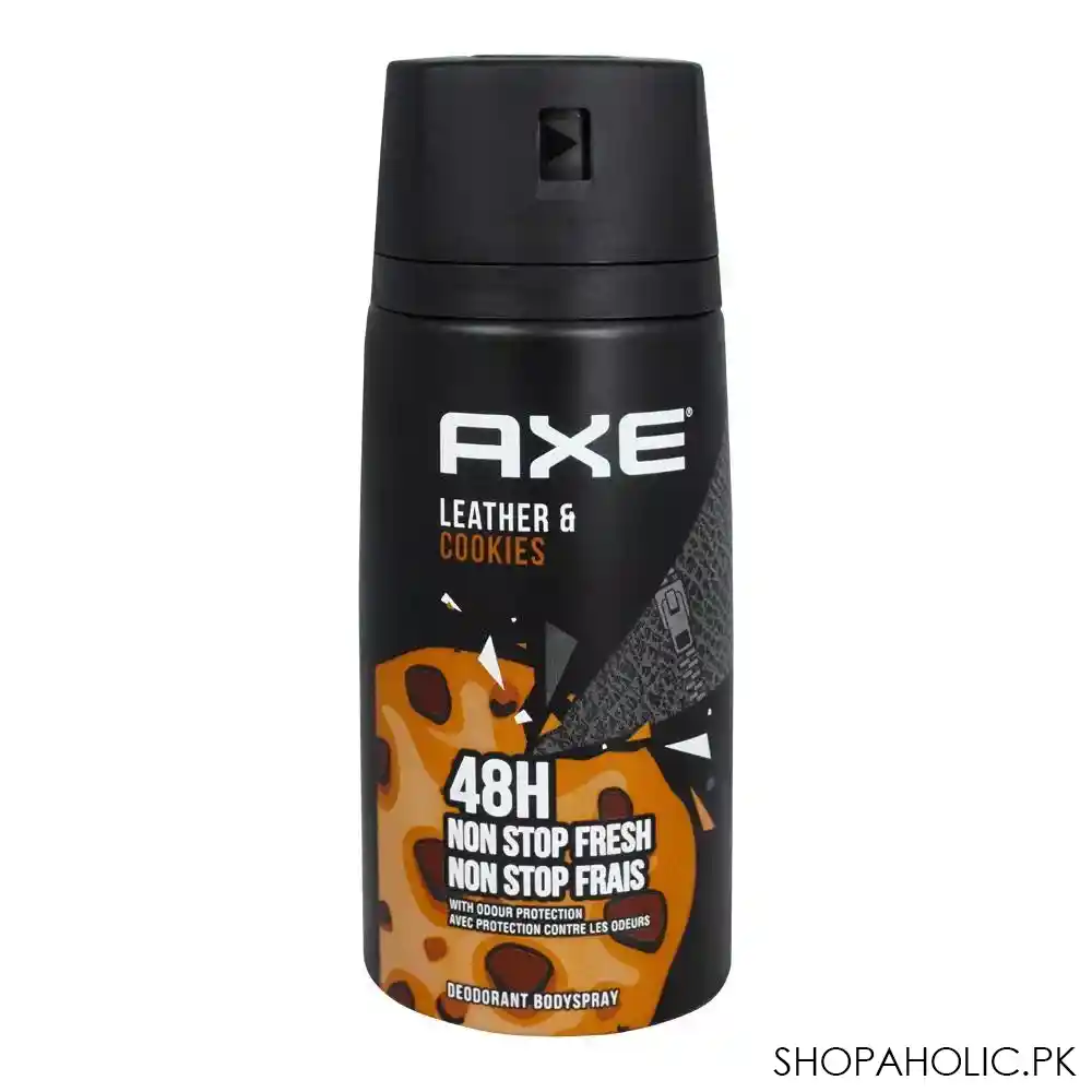 axe leather & cookies 48h non stop fresh deodorant body spray, for men, 150ml main image