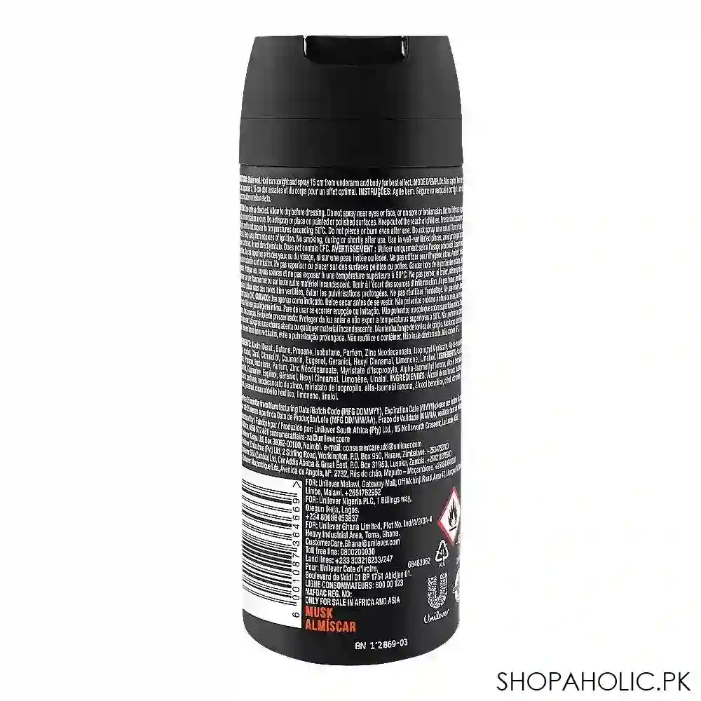 axe musk 48h frais deodorant spray for men, 150ml image2