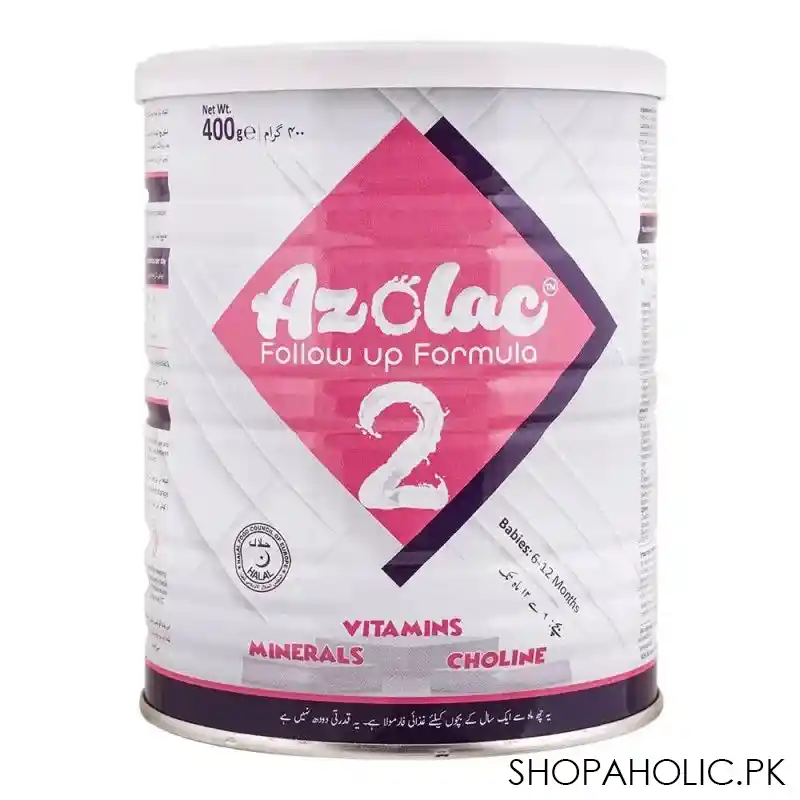 azolac follow up formula 2, vitamins minerals choline, halal, 400g main image