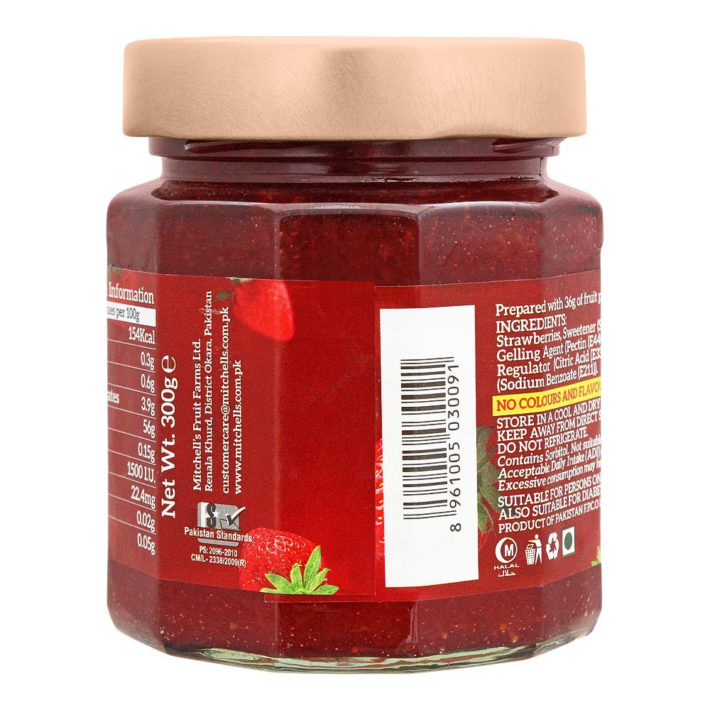 Mitchell's Strawberry Diet Jam, 300g - Image 2