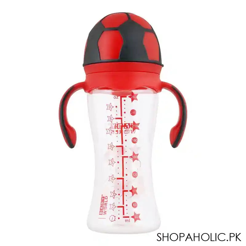 Baby World Contra Colic Wide Neck Feeding Bottle With Handle Red, BW2031 - Main Image