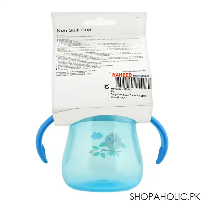 Baby World Non Spill Cup, Blue, 250ml, BW4041 - Image 2