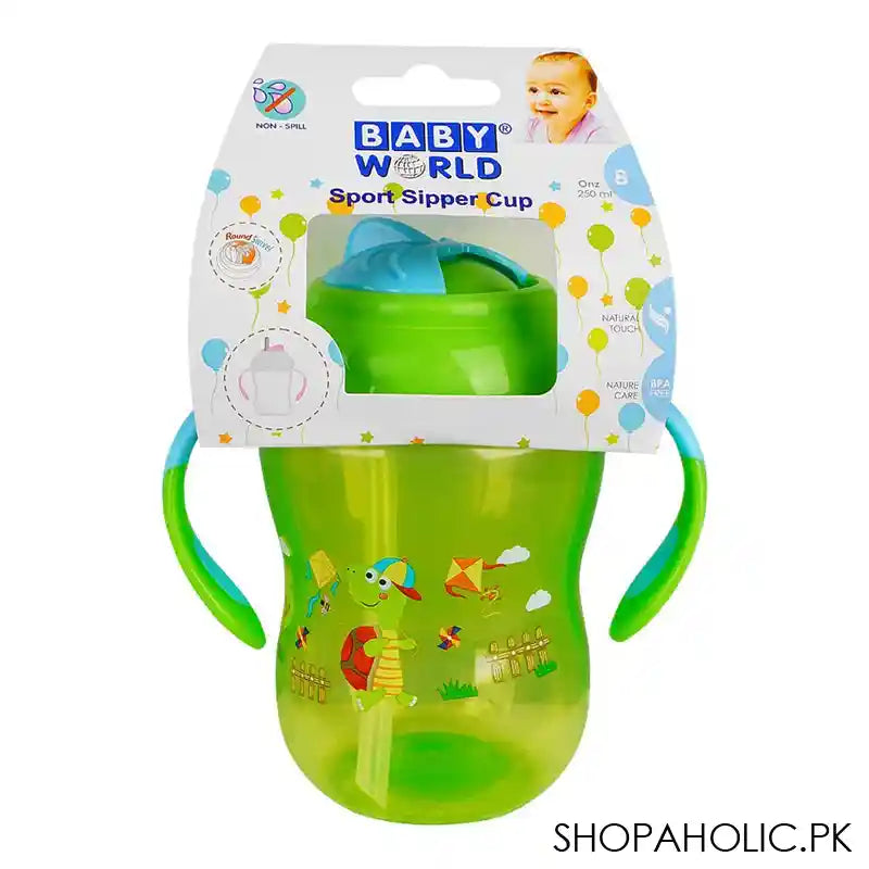 Baby World Sport Sipper Cup, 250ml, Green, BW4040 - Main Image