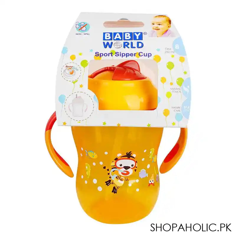 Baby World Sport Sipper Cup, 250ml, Orange, BW4040 - Main Image