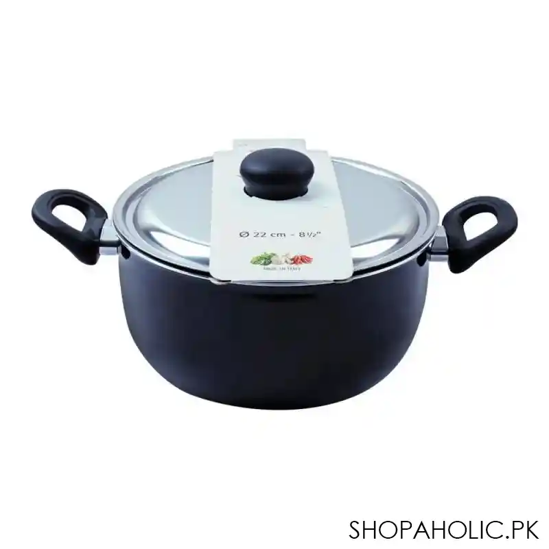 ballarini casserole non stick sauce pan with steel lid, 22cm, 8.5 inches image2