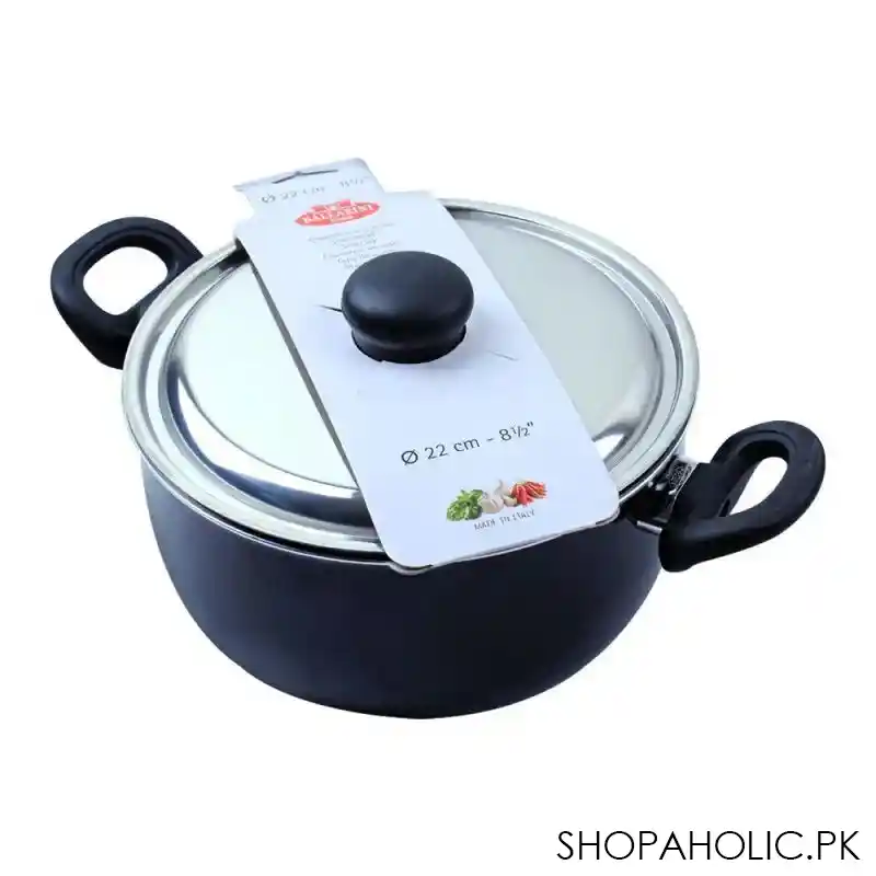 ballarini casserole non stick sauce pan with steel lid, 22cm, 8.5 inches main image