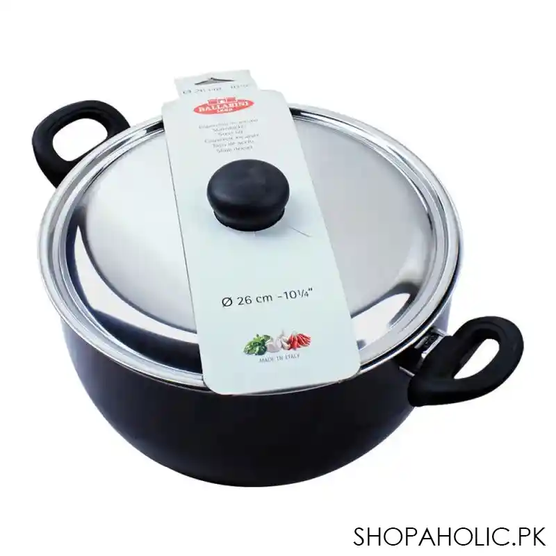 ballarini casserole non stick sauce pan with steel lid, 26cm, 10.5 inches main image