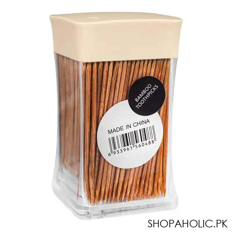 Bamboo Tooth Pick Square Jar, 6048 - Image 2