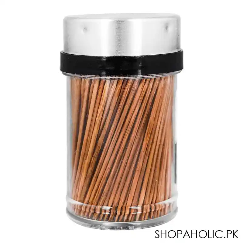 Bamboo Tooth Pick Steel Jar, 6056 - Image 2