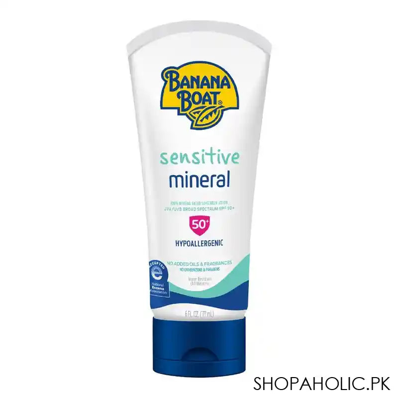 Banana Boat Sensitive, Mineral Hypoallergenic, Sunscreen Lotion, SPF-50+, 177ml - Main Image