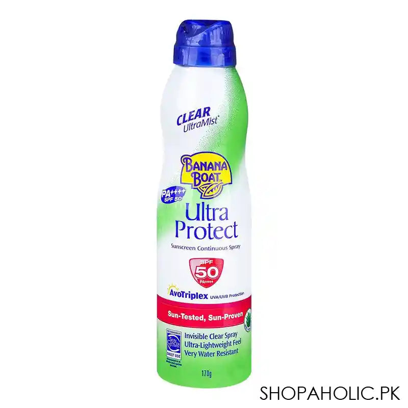 Banana Boats Ultra Protect Sunscreen Spray With SPF-50, Ultra Lightweight Feel, Water Resistant, 170g - Main Image