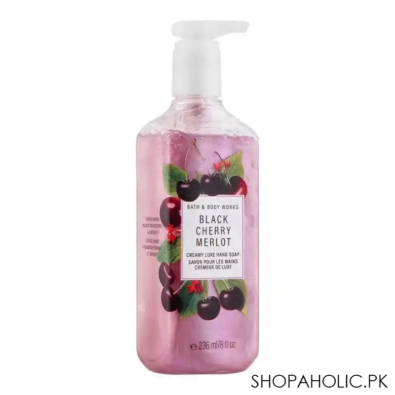 bath & body works black cherry merlot creamy luxe hand soap, 236ml main image