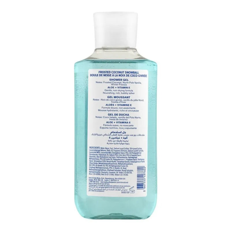 bath & body works frosted coconut snowball aloe + vitamin e shower gel, 295ml image2