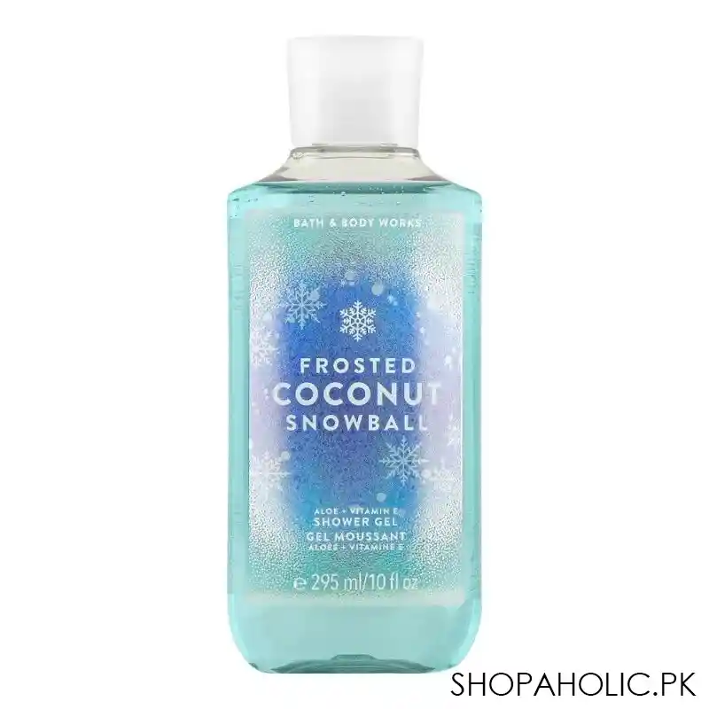 bath & body works frosted coconut snowball aloe + vitamin e shower gel, 295ml main image