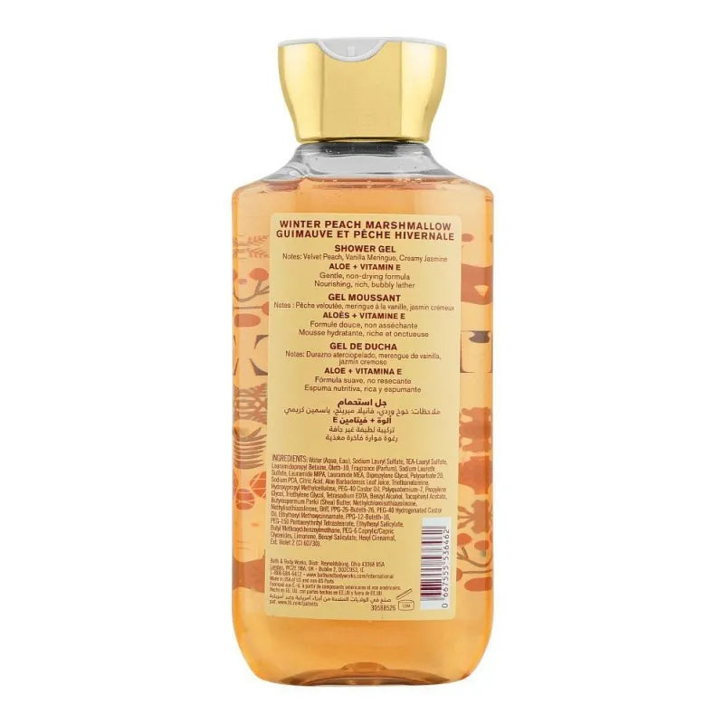 bath & body works hope winter peach marshmallow aloe + vitamin e shower gel, 295ml image2