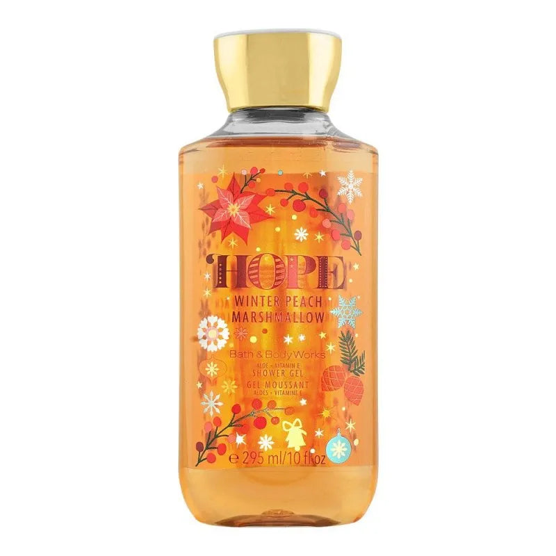 bath & body works hope winter peach marshmallow aloe + vitamin e shower gel, 295ml main image