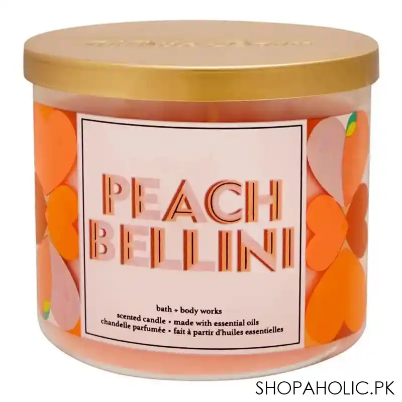 bath & body works peach bellini scented candle, 411g main image