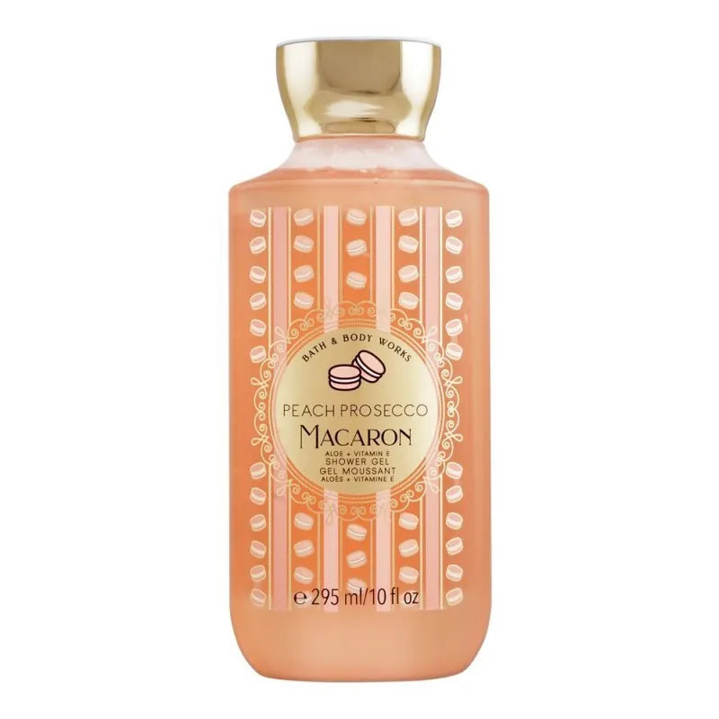 bath & body works peach prosecco macaron aloe + vitamin e shower gel, 295ml main image