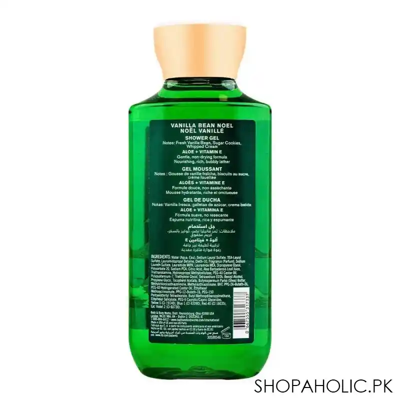 bath & body works vanilla bean noel aloe + vitamin e shower gel, 295ml image2