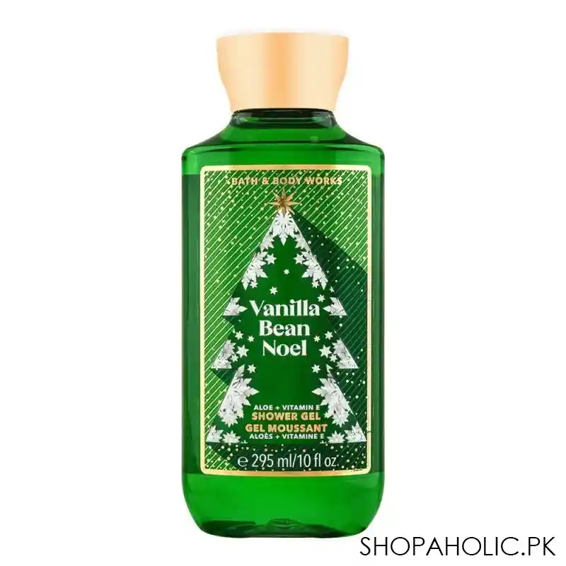 bath & body works vanilla bean noel aloe + vitamin e shower gel, 295ml main image