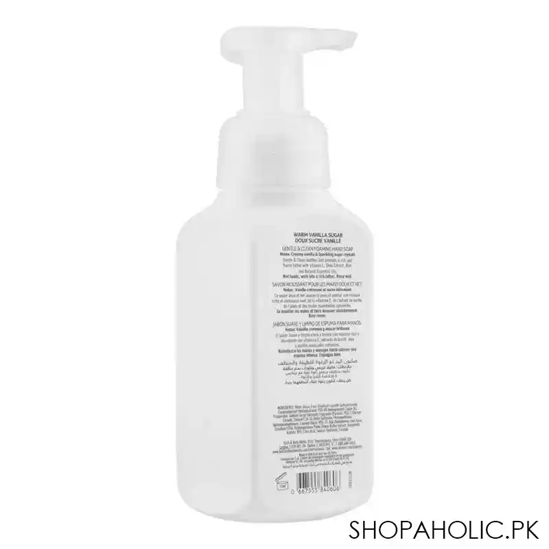 bath & body works warm vanilla sugar, gentle & clean foaming hand soap, 259ml image2