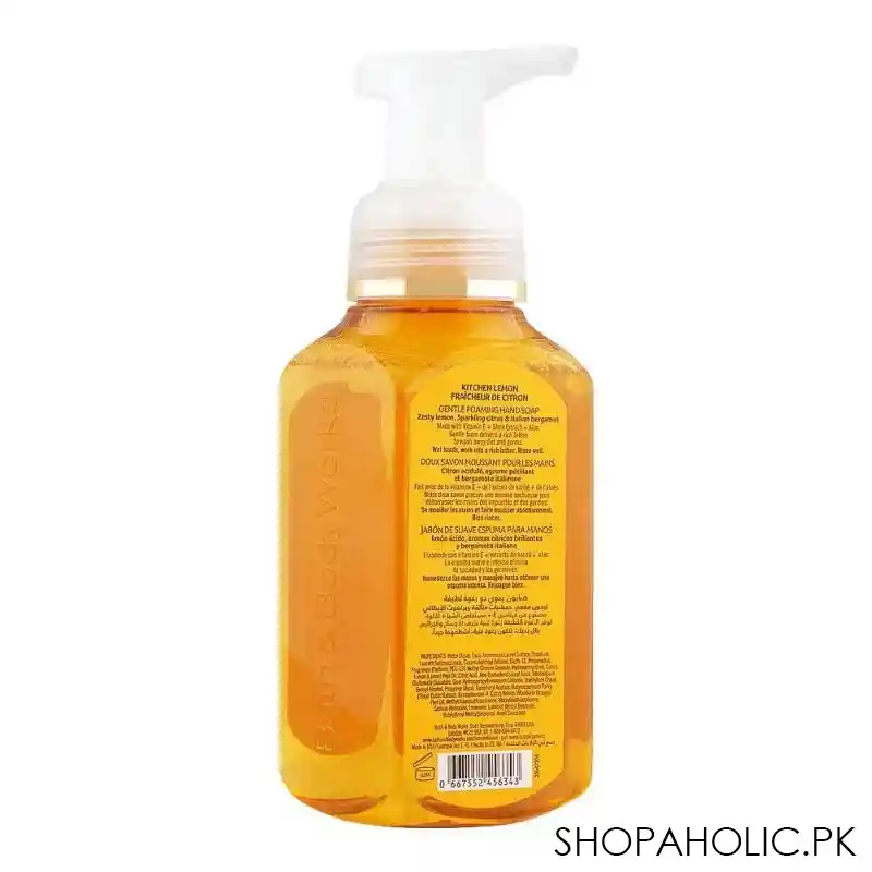 bath & body works white barn kitchen lemon gentle foaming hand soap, 259ml image2