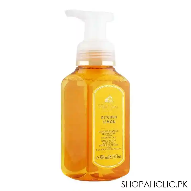 bath & body works white barn kitchen lemon gentle foaming hand soap, 259ml main image