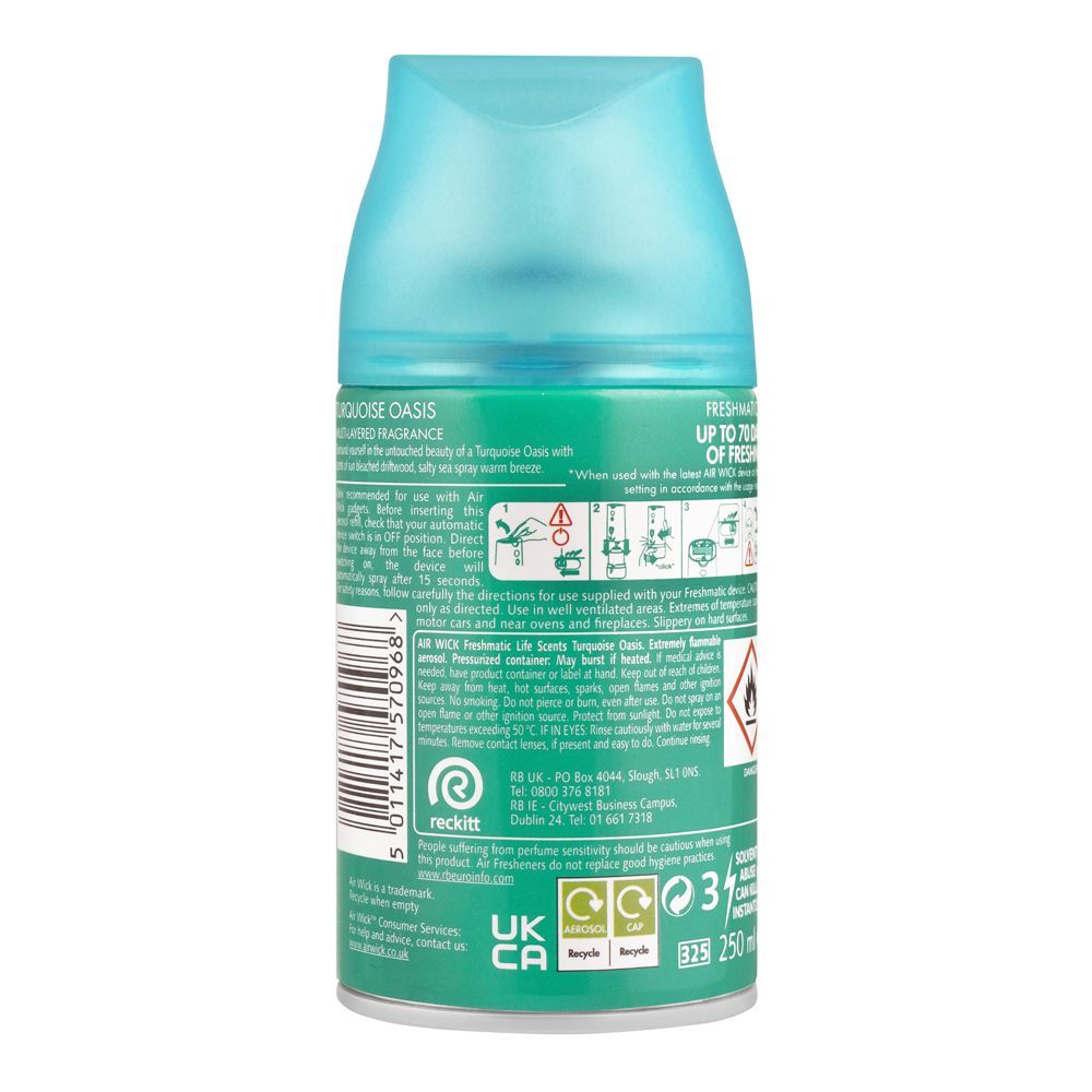 Airwick Life Scents Freshmatic Refill, Turquoise Oasis, 250ml - Image 2