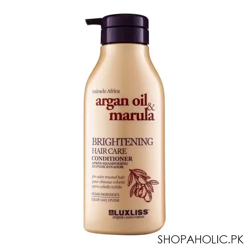 beaver luxliss miracle africa argan oil & marula brightening hair care conditioner, paraben & sulfate free, 500ml main image