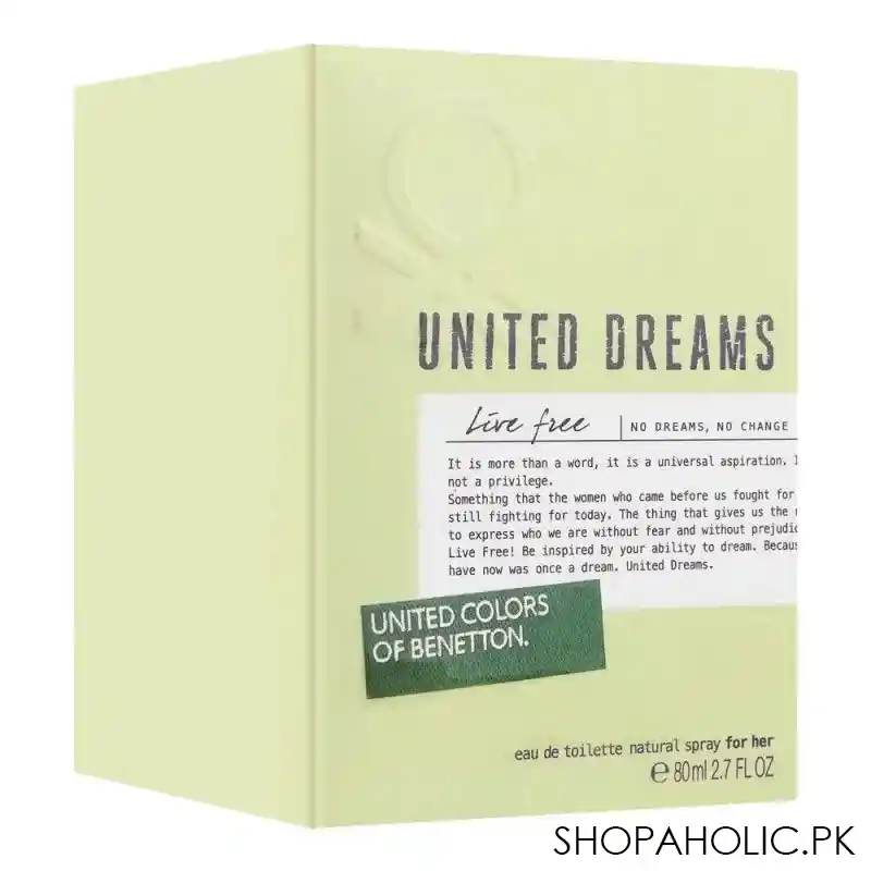 benetton united dreams live free for her eau de toilette, 80ml image2