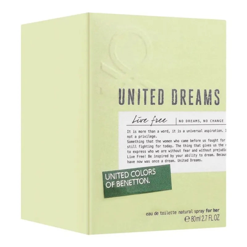 benetton united dreams live free for her eau de toilette, 80ml image2