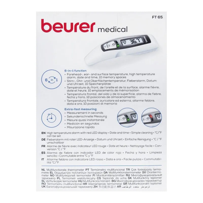 beurer 6 in 1 multi functional forehead/ear thermometer, ft 65 image5