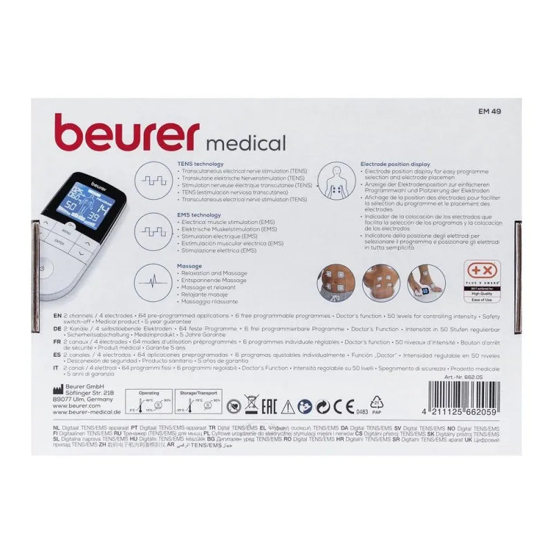 beurer handheld digital tens/ems machine, em 49 image5