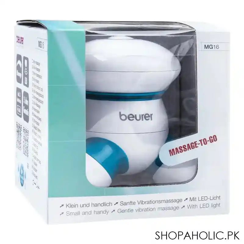 beurer handheld mini body massager, battery operated, mg 16 image2