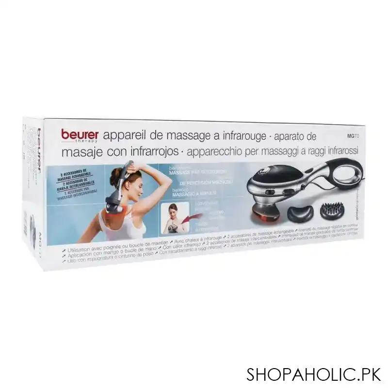 beurer handheld percussion massager with removable handle and infrared heat, mg 70 image4