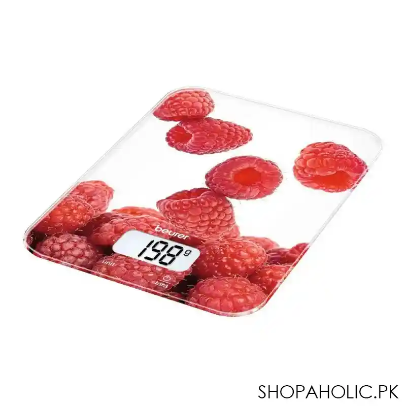 beurer wellbeing lcd display kitchen scale, weight machine, berry, ks 19 main image