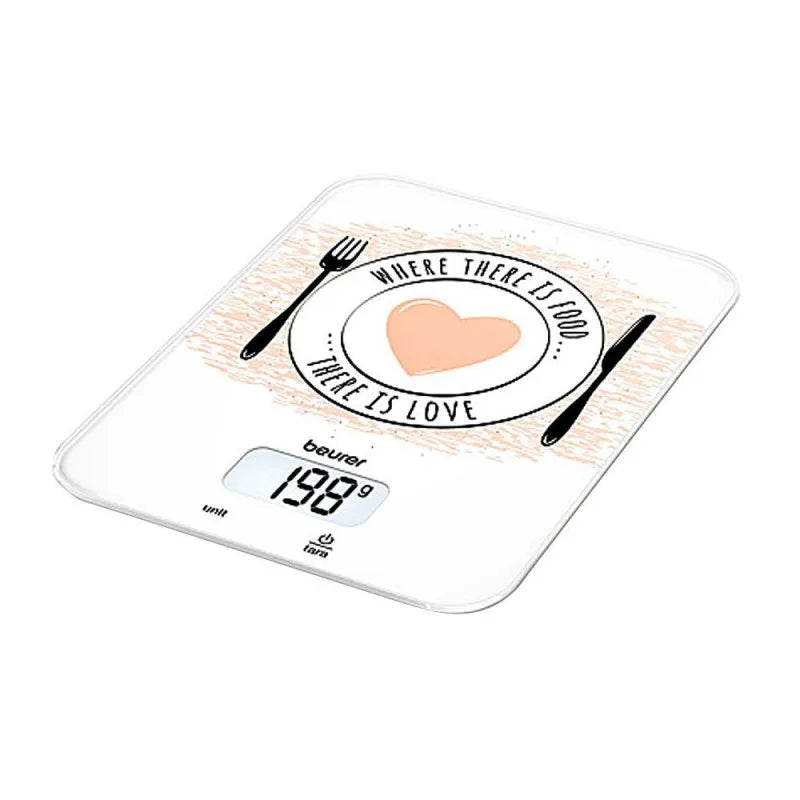 beurer wellbeing love lcd display kitchen weight scale machine, ks 19 main image