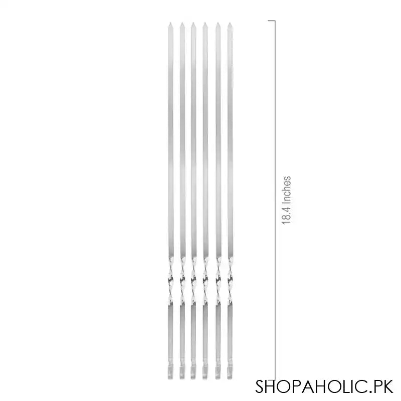 Bhoja Screw Large, 18.4 Inches BBQ Sticks, Ideal For Seekh Kebab, BBQ, Tikka Boti, 6-Pack, BBQ-027 - Image 3