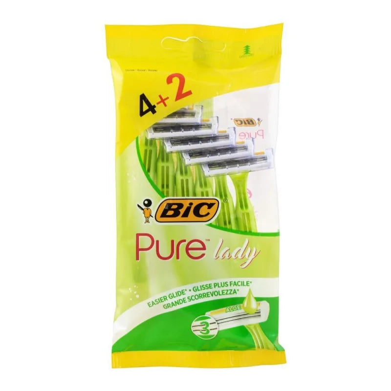 bic pure lady disposable razor, for women, 4+2 pack image3