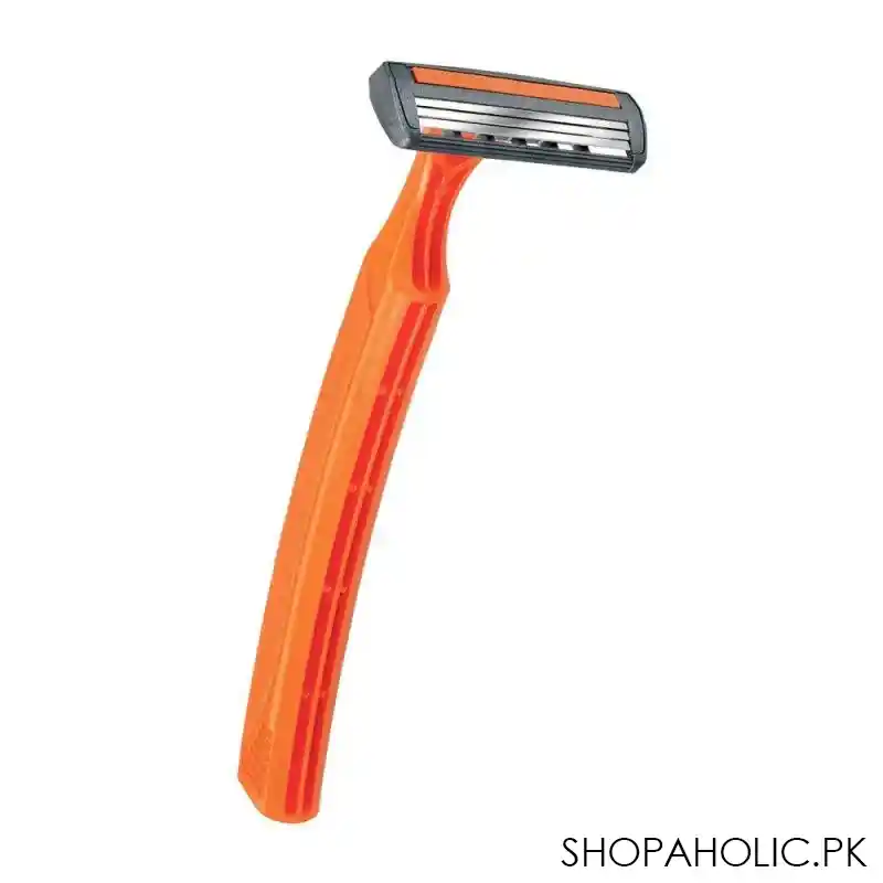 bic triple blade disposable razor, orange, 1 count main image