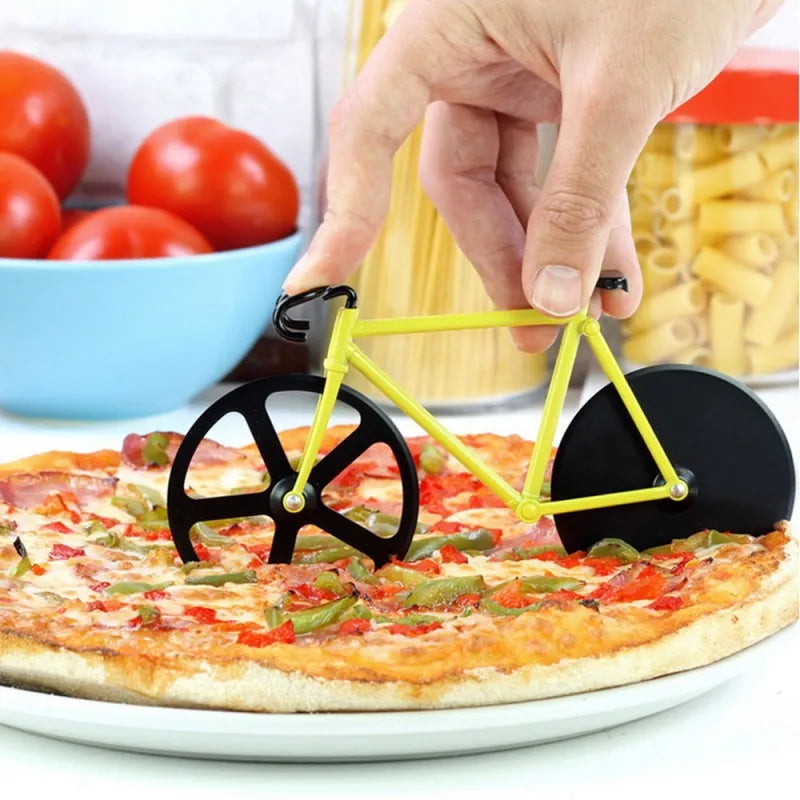 bicycle pizza cutter stainless steel double pizza cutter main image