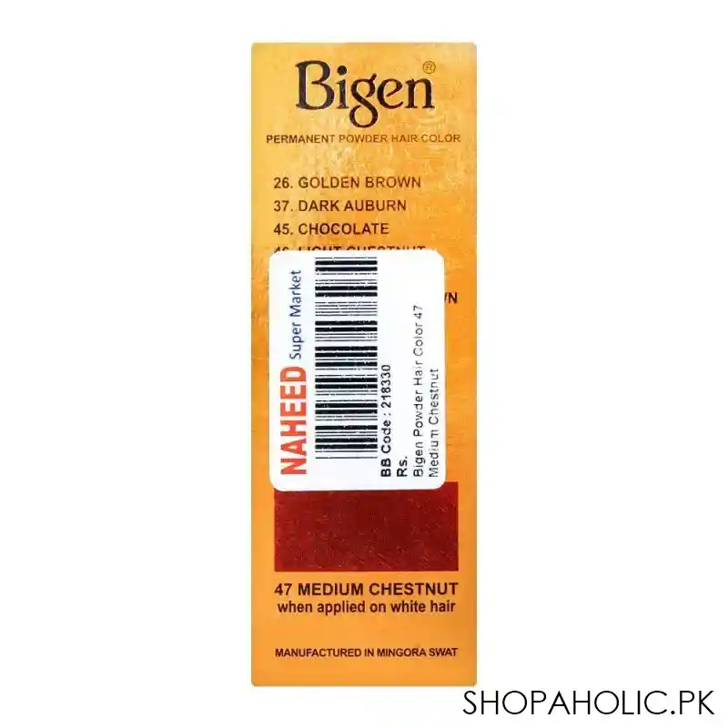 bigen permanent powder hair color, 47 medium chestnut image3