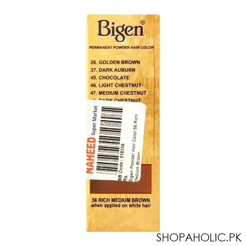 bigen permanent powder hair color, 56 rich medium brown image3