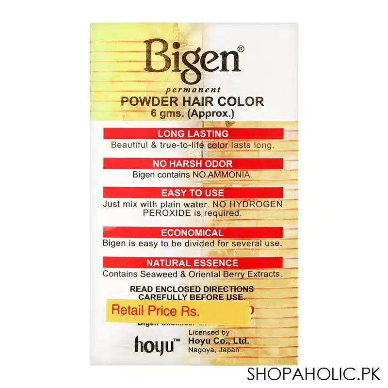 Bigen Permanent Powder Hair Color, 88 Blue Black - Image 4