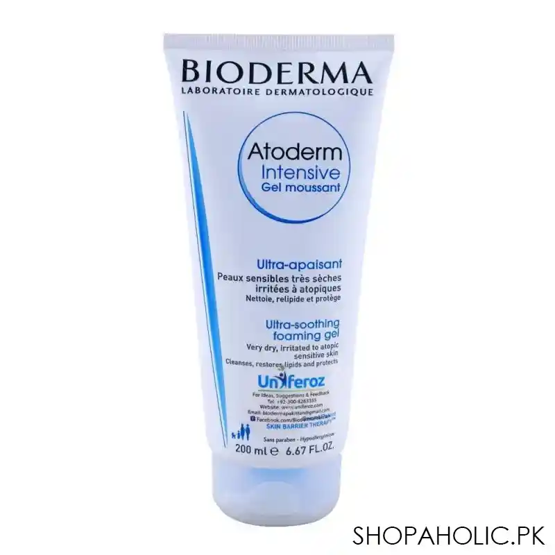 bioderma atoderm intensive gel moussant, ultra soothing foaming gel, 200ml main image