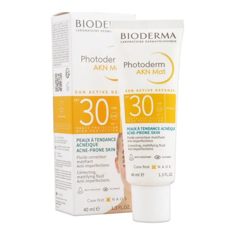 bioderma photoderm akn mat spf30 sun active defense mattifying fluid, 40ml main image